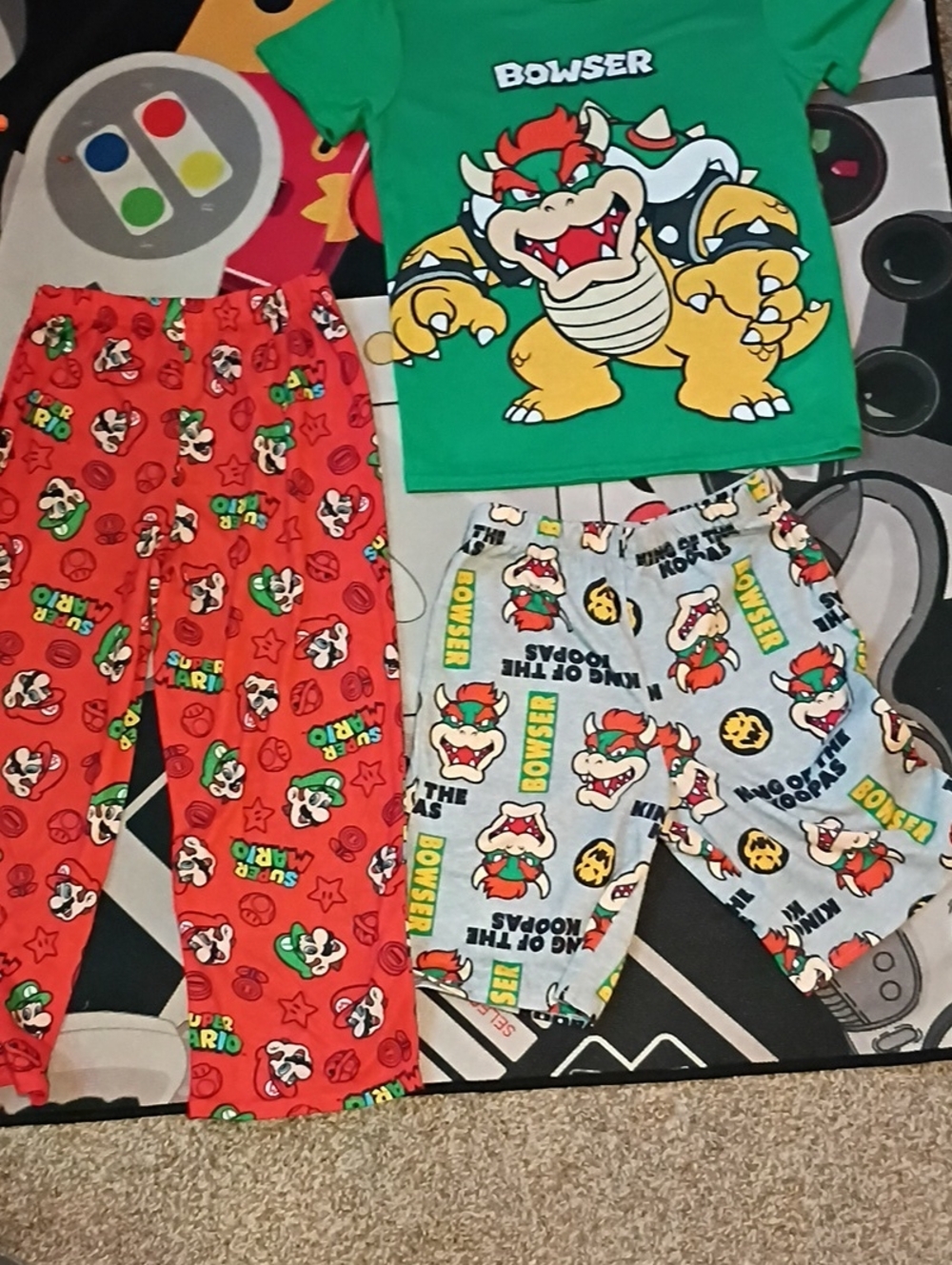 Super Mario Bowser multi-piece pajama set! Includes All 3